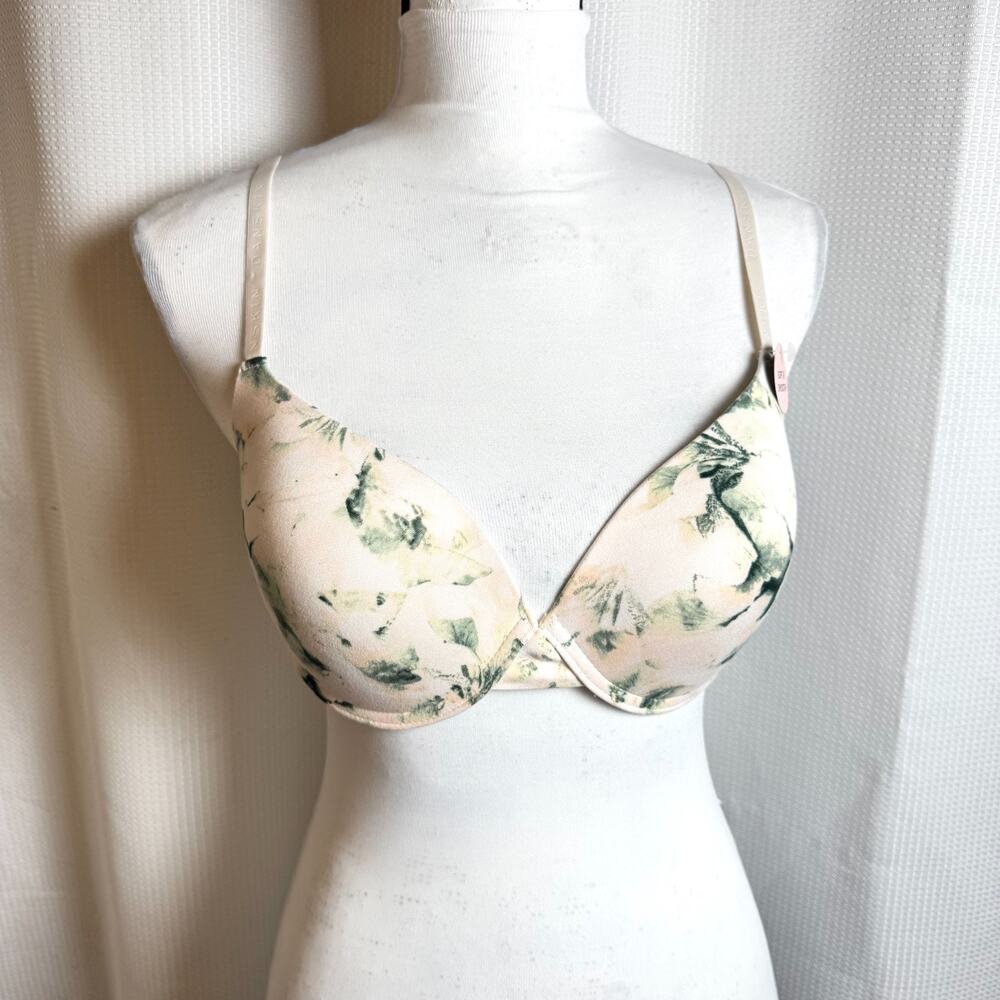 NWT Danskin Intimates 38C Pink Green Padded Underwire Bra DS6611 Soft & Smooth